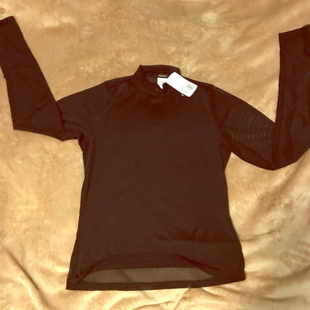 Sheer Long-Sleeve Turtleneck